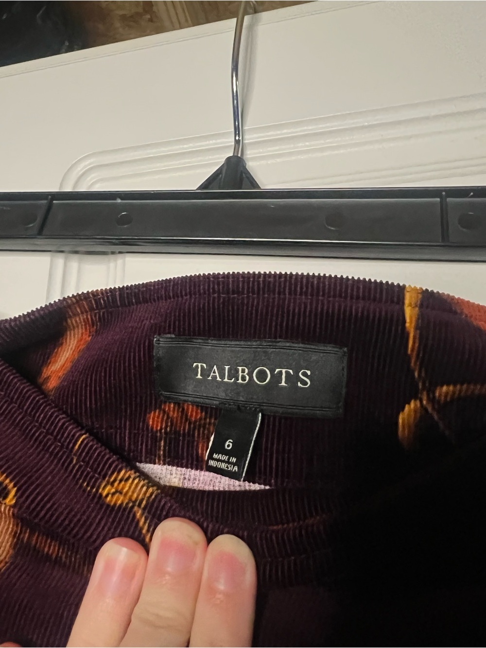 Talbots Equestrian Print Corduroy Skirt - Picture 13 of 15